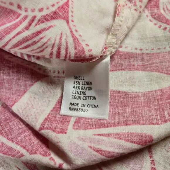 Rachel Zoe Womens Linen Blend Top Size Large Pink Preppy Resort Coquette - Picture 6 of 7